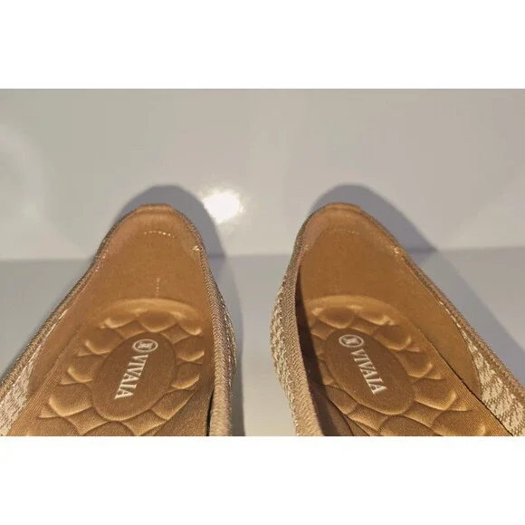 VIVAIA Claire Round Toe Flats Espresso Houndstooth Sz 43 11 Knit Comfort Brown - Picture 8 of 12